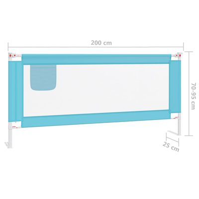 vidaXL Sigurnosna ograda za dječji krevet plava 200 x 25 cm od tkanine