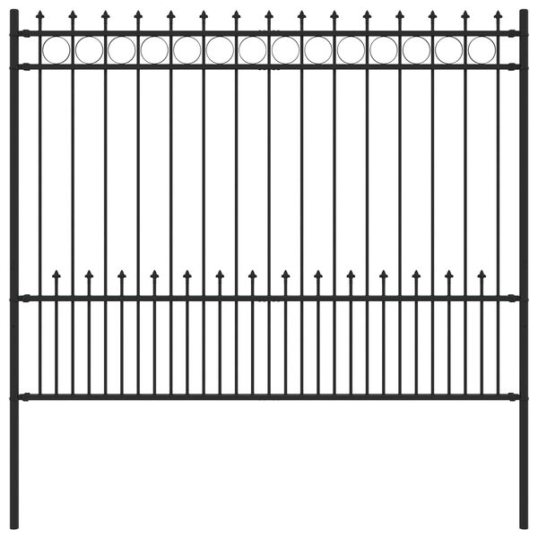 vidaXL Ogradni ring s bodljama Crna 200 x 200 cm