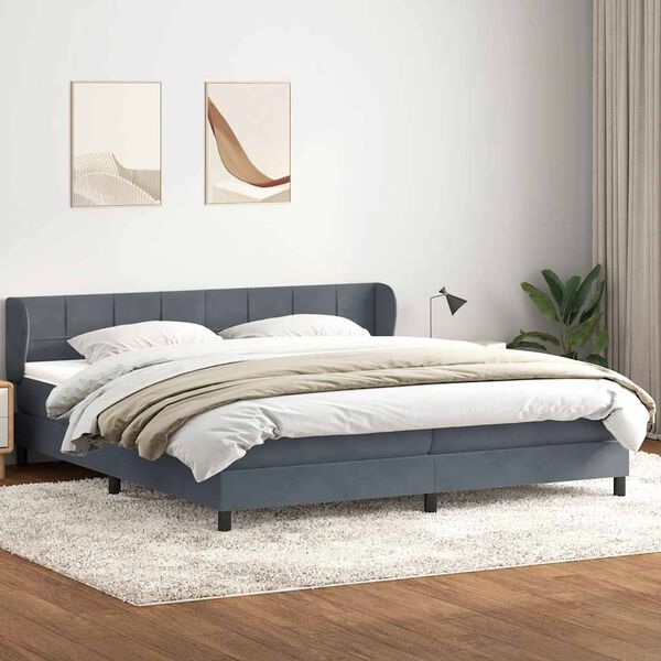 vidaXL Box Spring krevet s madracima tamno sivi 200x210 cm bar&scaron;un
