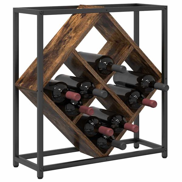 vidaXL Stalak za vino Dimljeni hrast 51 x 18 x 52,5 cm