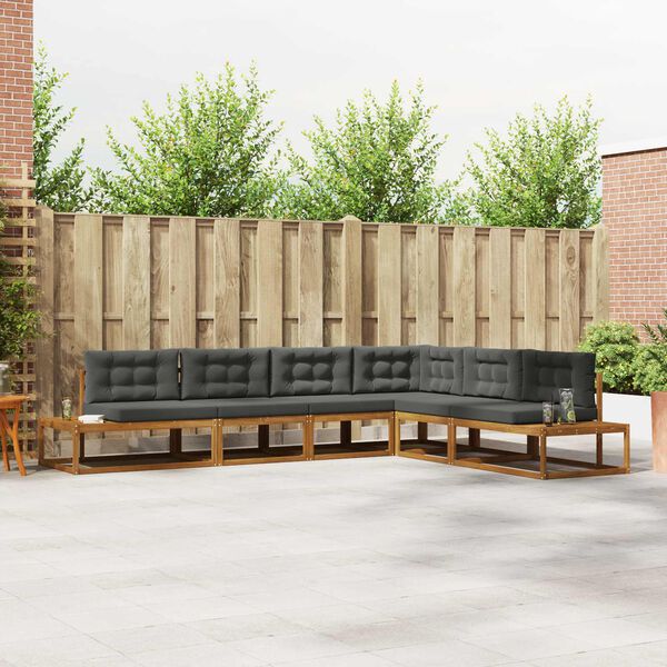 vidaXL Set vanjskih sofa 6 Komad Prirodna i antracit