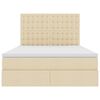 vidaXL Krevet s prostorom za pohranu s LED-om Krema 140 x 190 cm