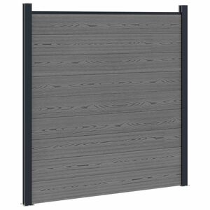 vidaXL Set ograde 180 x 186 cm WPC i aluminij Siva