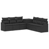 vidaXL Set sofe 7 pcs Crna Poli Rattan i čelik