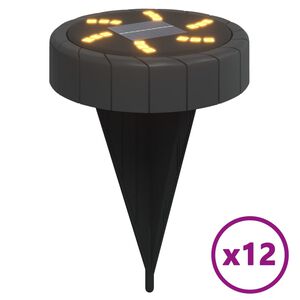 vidaXL Solarna podna svjetla sa &scaron;iljcima za tlo 12 kom topla bijela