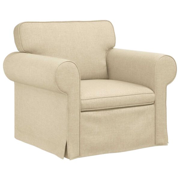 vidaXL Sofa 2 pcs Krema 155 x 82 x 80 cm tkanina