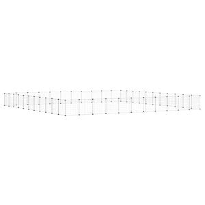 vidaXL Kavez za ljubimce s 44 panela i vratima crni 385 x 385 x 35 cm čelični