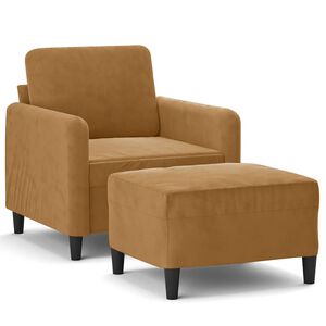 vidaXL Fotelja s tabureom smeđa 60 cm bar&scaron;unasta