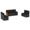vidaXL 7-dijelni set vrtnih sofa od poliratana s jastucima crni