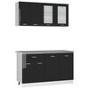 vidaXL 4-dijelni set kuhinjski ormarići s radna ploča visoki sjaj crni