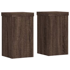 vidaXL Stalci za biljke 2 kom boja smeđeg hrasta 10x10x18 cm drveni