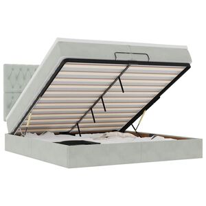 vidaXL Okvir kreveta s madracima svijetlosivi 200x200cm bar&scaron;unasti