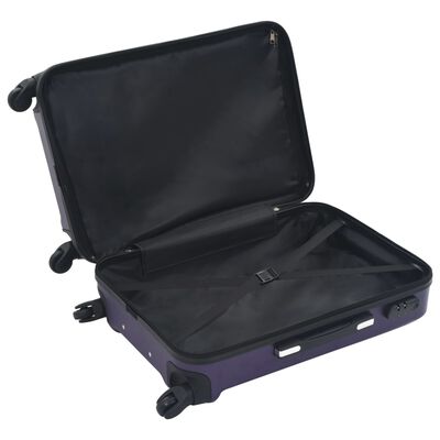 vidaXL 3-dijelni set čvrstih kovčega ljubičasti ABS
