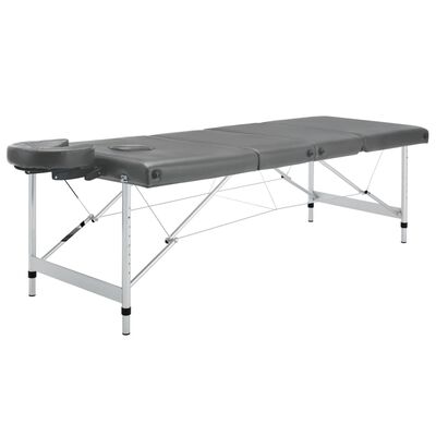 vidaXL Masažni stol s 4 zone i aluminijskim okvirom antracit 186x68 cm