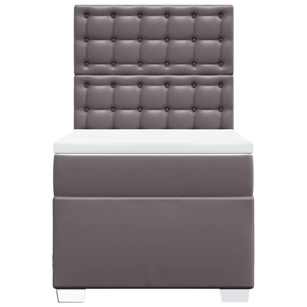 vidaXL Krevet s oprugama i madracem sivi 90 x 200 cm od umjetne kože