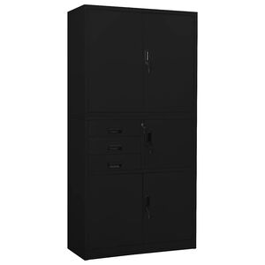 vidaXL Uredski ormarić crni 90 x 40 x 180 cm čelični
