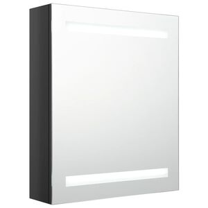 vidaXL LED kupaonski ormarić s ogledalom sjajni crni 50 x 14 x 60 cm