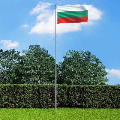 vidaXL Bugarska zastava s aluminijskim stupom 6 m