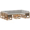 vidaXL Set vanjskih sofa 10 kom. Prirodna i svjetlosiva