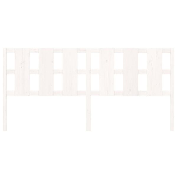 vidaXL Uzglavlje za krevet bijelo 205,5x4x100 cm od masivne borovine