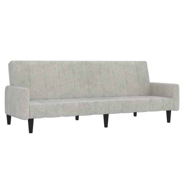 vidaXL Dvosjed na razvlačenje od mikrovlakana svjetlosivi