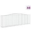 vidaXL Lučne gabionske ko&scaron;are 8 kom 400x50x120/140cm pocinčano željezo