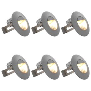 vidaXL Vanjske LED zidne svjetiljke 6 kom 2 W srebrne okrugle