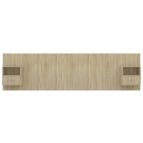 vidaXL Uzglavlje za krevet s ormarićima boja hrasta konstruirano drvo