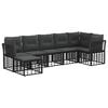 vidaXL Set vanjskih sofa Crna Poliester