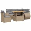 vidaXL 6-dijelni set vrtnih sofa s jastucima bež od poliratana