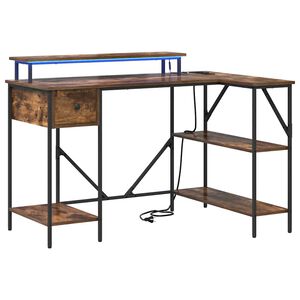 vidaXL Stol Dimljeni hrast 120 x 79 x 86,5 cm Konstruirano drvo