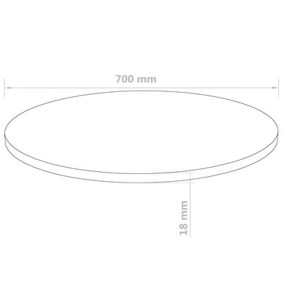 vidaXL Ploča za stol od MDF-a okrugla 700 x 18 mm