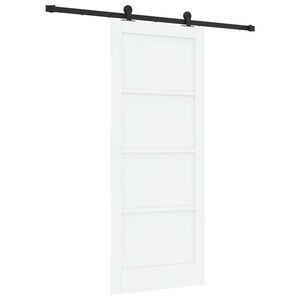 vidaXL Klizna vrata Bijela i crna 83 x 202 cm Masivna borovina
