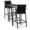 vidaXL 3-dijelni vrtni barski set crni