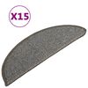 vidaXL Prostirke za stepenice 15 kom 56x17x3 cm sive poluokrugle