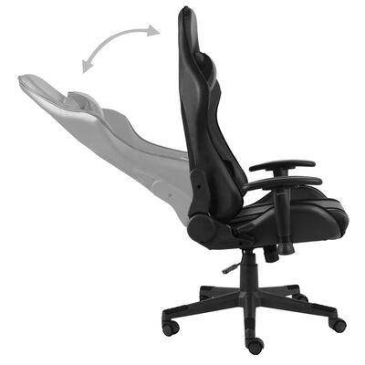 vidaXL Okretna igraća stolica crna PVC