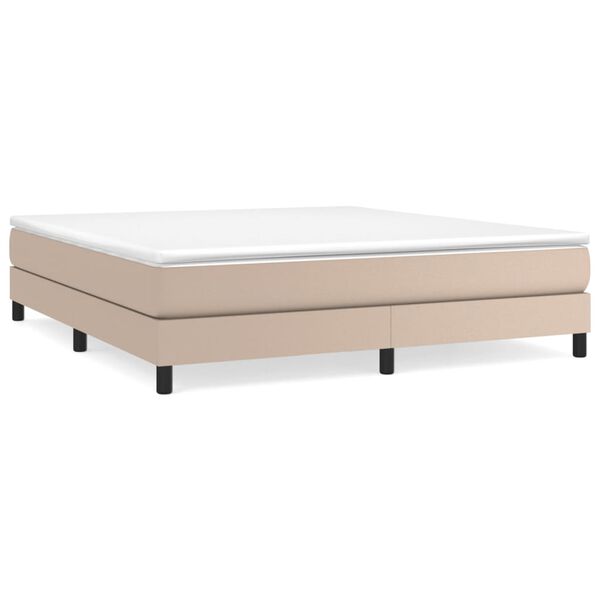 vidaXL Krevet box spring s madracem cappuccino 180x200 cm umjetna koža