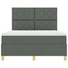 vidaXL LED Box Spring Krevet Tamno siva 140 x 200 cm tkanina