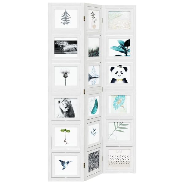 vidaXL Sobna pregrada s 3 panela bijela od masivnog drva paulovnije