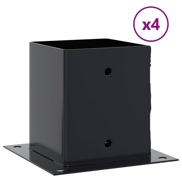 vidaXL Postolja za stupove kvadratna 4 kom čelik presvučen prahom