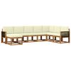 vidaXL Set vanjskih sofa 8 pcs Prirodna i krem Čvrsto drvo akacije