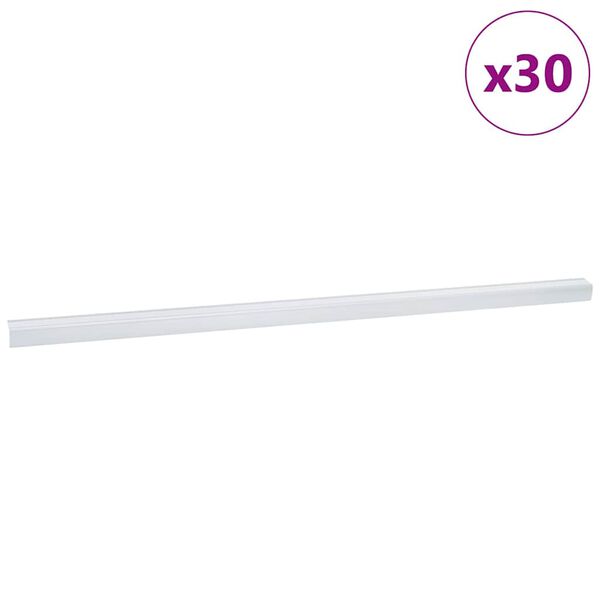 vidaXL Profili za rubove stepenica 30 pcs Srebrno 67 x 3.5 x 3 cm