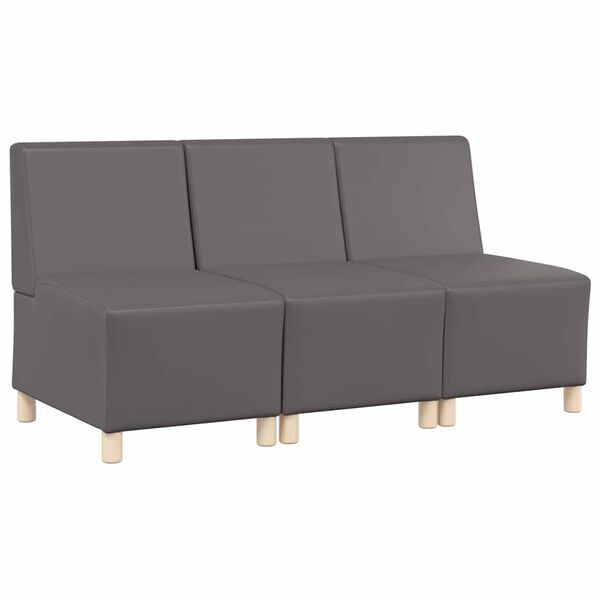 vidaXL Modularna sofa bez naslona 3 pcs Siva 55 x 74 x 82 cm
