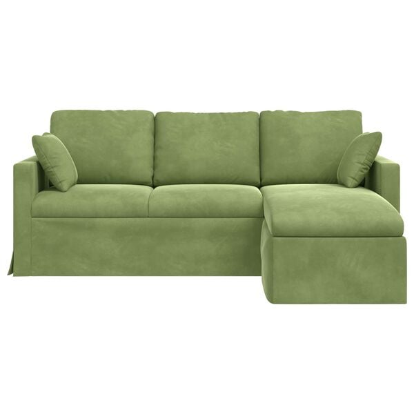 vidaXL Sofa Svijetlo zelena 198 x 134 x 80 cm Bar&scaron;un
