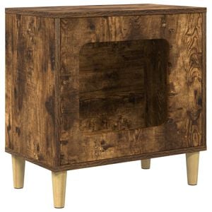 vidaXL Mačja Kuća Dimljeni hrast 51 x 30 x 52 cm Konstruirano drvo