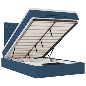 vidaXL Otomanski krevet s madracem i LED plavi 120x200 cm tkanine