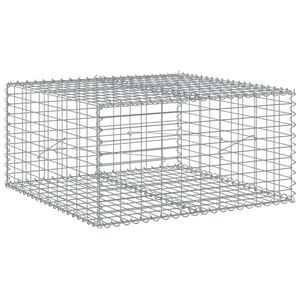 vidaXL Gabionska ko&scaron;ara s poklopcem 100x100x50 cm pocinčano željezo