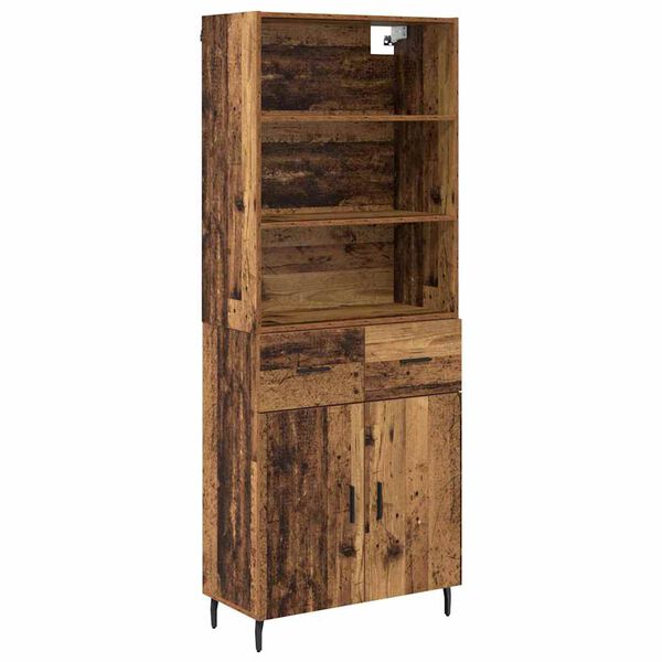vidaXL Highboard s ladicama Staro drvo 69,5 x 34 x 180 cm