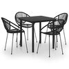vidaXL 5-dijelni vrtni blagovaonski set od PVC ratana crni