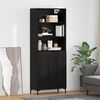 vidaXL Highboard Crni hrast 69,5 x 34 x 180 cm Konstruirano drvo